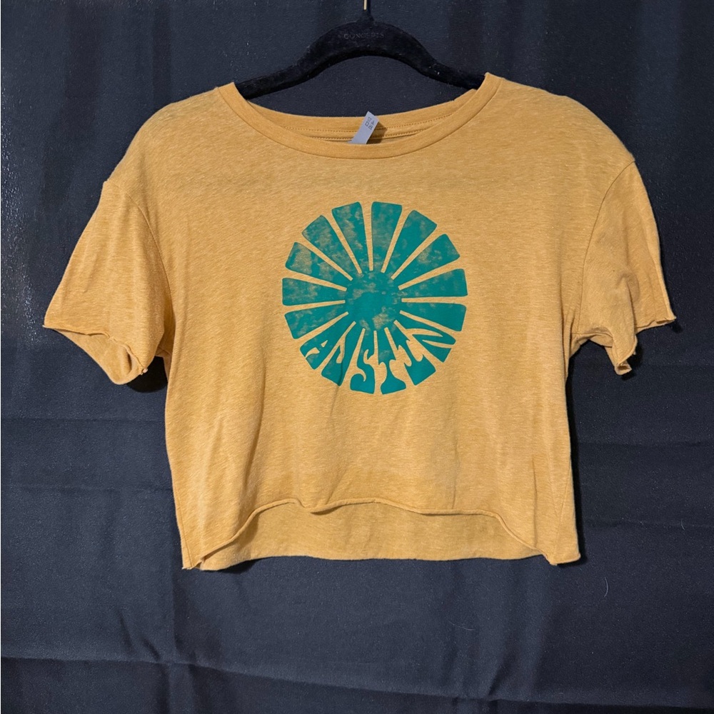 Yellow Graphic Crop Top